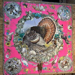 Vintage Hermes Faune Et Flore Du Texas Wildlife Silk Scarf by Kermit Oliver 90c